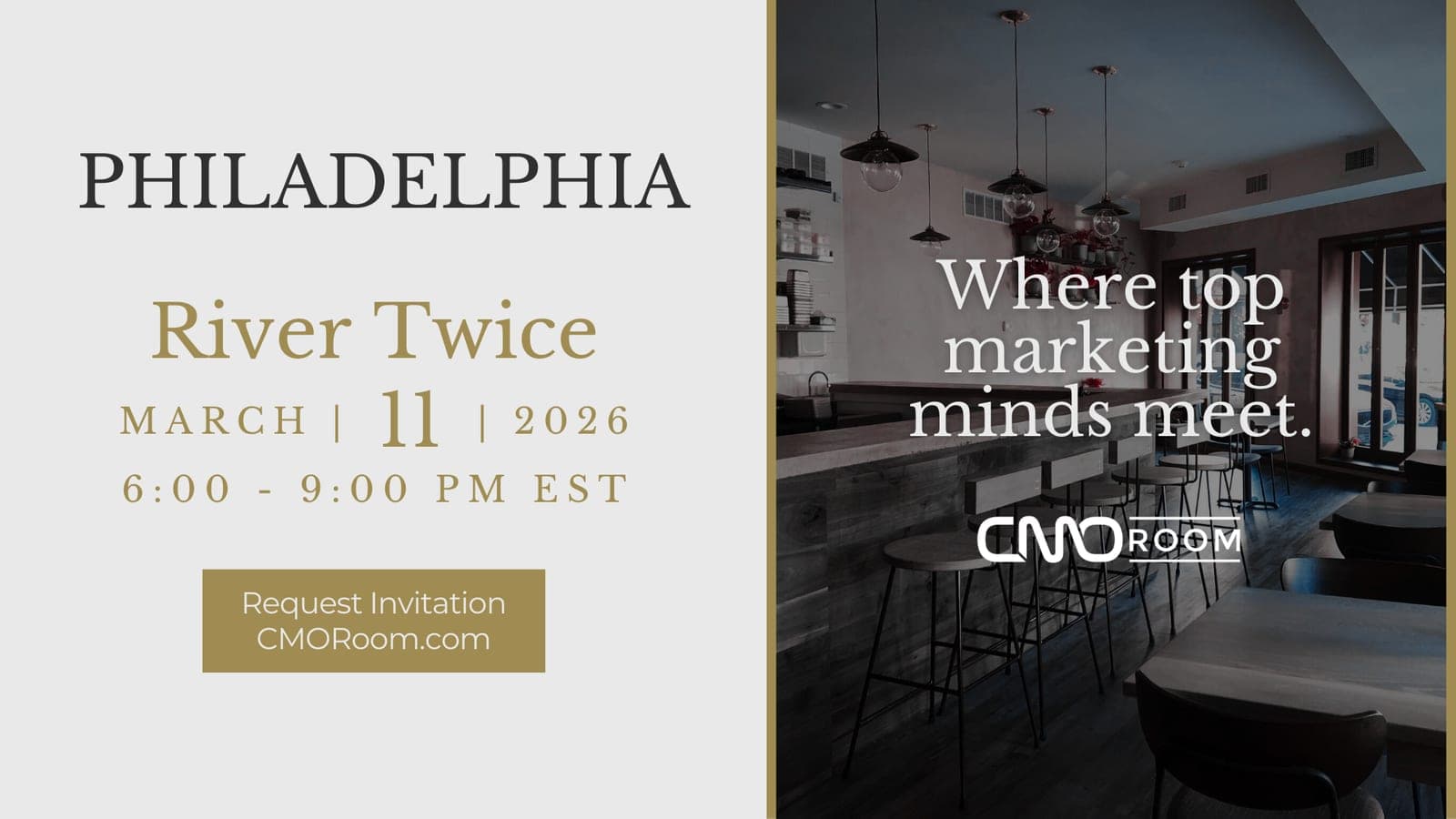 PHILADELPHIA CMOROOM @ PHILADELPHIA CMOROOM @ RIVER TWICE