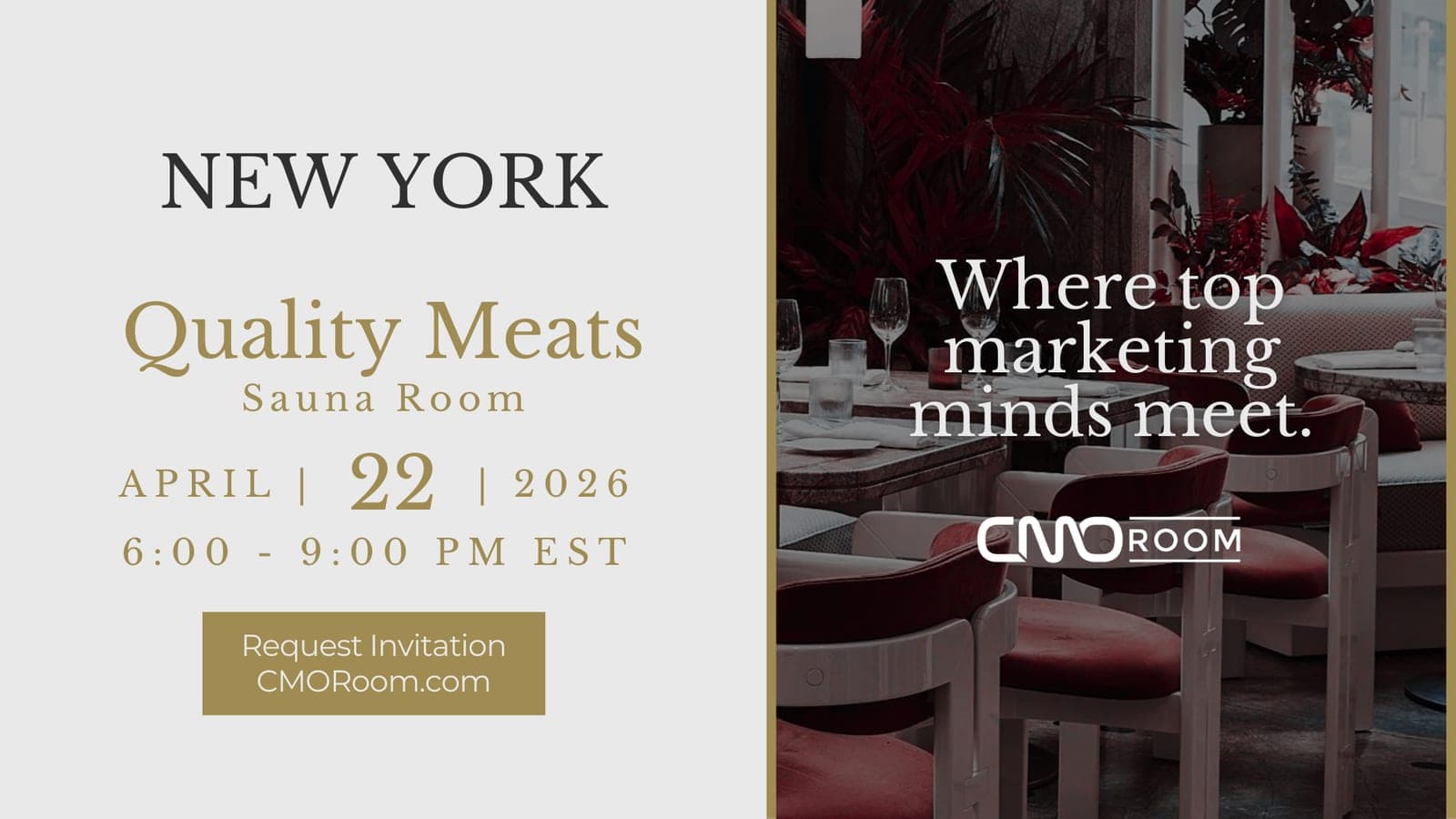 NEW YORK CMOROOM @ NEW YORK CMOROOM @ QUALITY MEATS