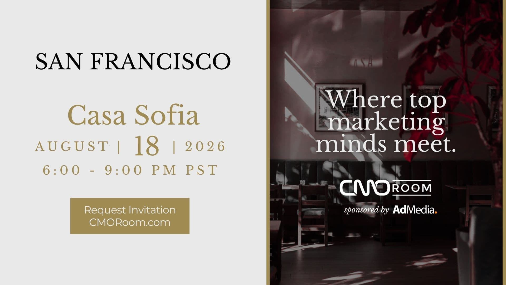 SAN FRANCISCO CMOROOM @ SAN FRANCISCO CMOROOM @ CASA SOFIA